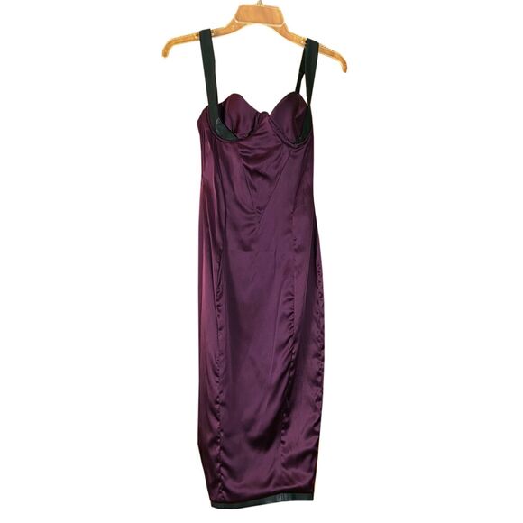 Kiki de Montparnasse Corset Effect Midi Dress Size 6 Black Lambskin Silk Lining - Picture 10 of 16